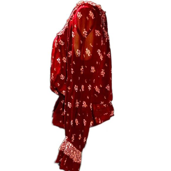 Joie Adrielle Silk Floral Ruffled Blouse Sz S - Picture 7 of 7